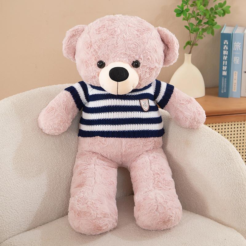 Large Tie Bow Sweater Teddy Bear Plush Toy Girls Birthday Gift Child Companion