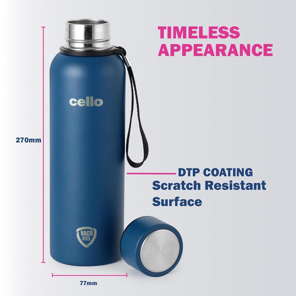 Isolierte Edelstahl-Reiseflasche für heiße und kalte Getränke | Auslaufsichere 900ml-Flasche mit grifffreundlichem Design und breiter Öffnung