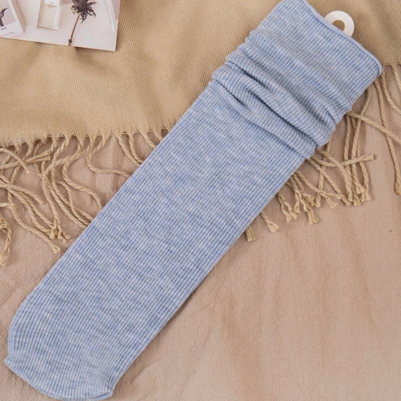 Ladies Autumn and Winter Thick New Products Pure Color Retro Sweat Absorbing Breathable Long Tube Pile Pile Cotton Socks
