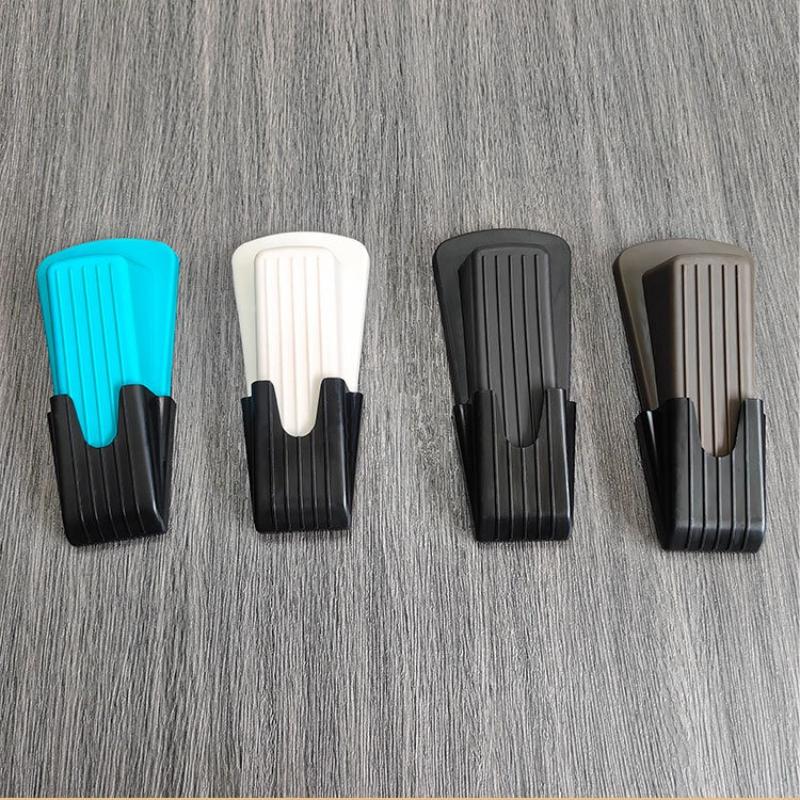 Silicone Safety Door Stopper with Metal Alloy Rubber Door Stop Wedge Works Quite Hold Heavy Doors Firmly by Non-Skid Base Grip