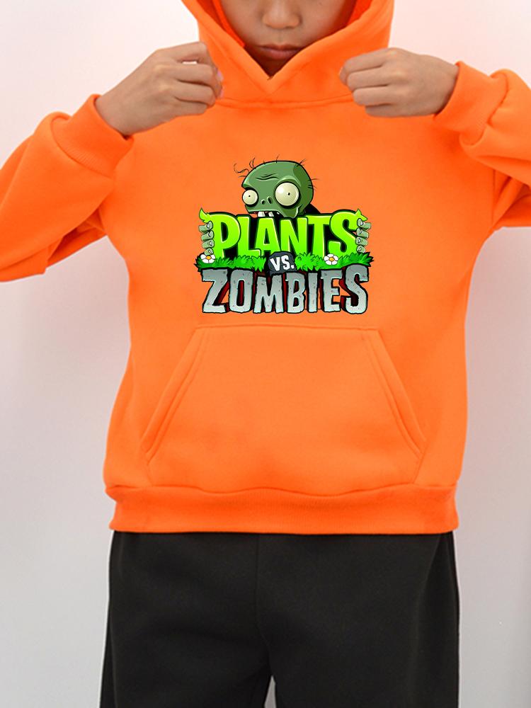 Plants Vs Zombies Autumn Anime Hoodie Fleece Sweatshirt Sport Hoodies Cartoon Jacket Boy Pullover Y2k Sudadera Kids Clothes Girl
