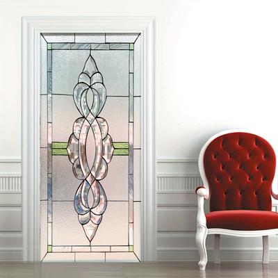 Imitation Transparent Glass Door Stickers 3D Door Stickers Removable Waterproof Wall Stickers Bedroom Living Room DIY Wallpaper