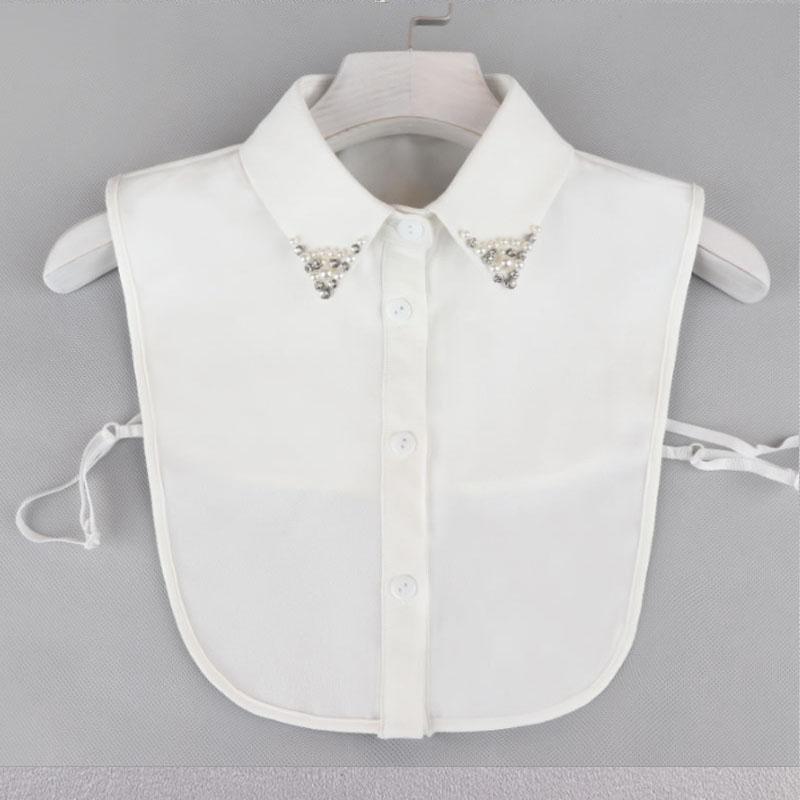 Białe Sztuczne Kołnierzyki Dla Kobiet Krata Klapa Odpinany Kołnierzyk Koszula Koronka Stójka Fałszywy Kołnierzyk Kobieta Zdejmowany Krawat Nep Kraagie