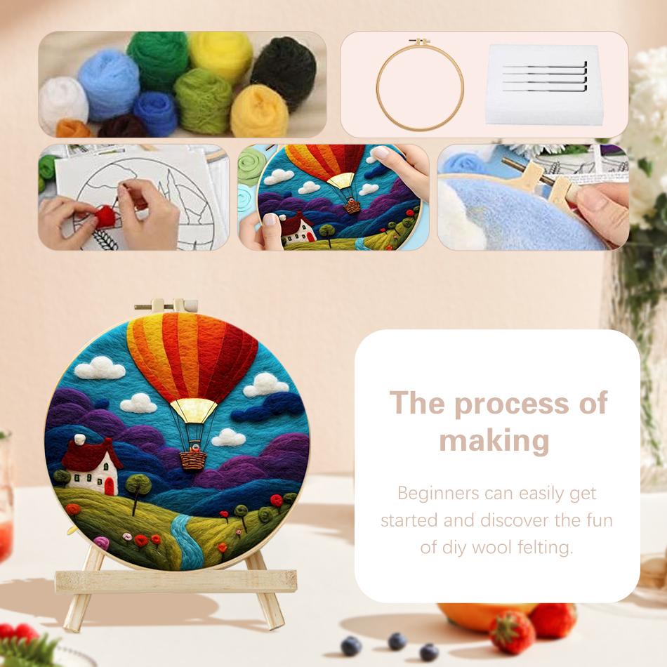 Kit Pittura Feltro ad Ago Personalizzato Fai da Te in Lana Pittura ad Ago Fatta a Mano per Decorazioni per la Casa Artigianato Regalo