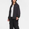 Nike Sportswear Essentials Series Logo Print Polo Button Long Sleeve Jacket Women Jackets Black FV7560-010