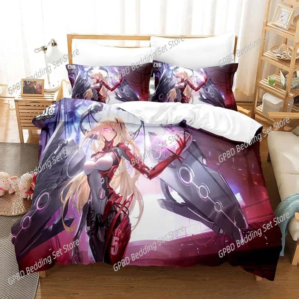Comforter 3D Printing Game Tower Of Fantasy Anime Bedding Set Bedroom Soft Modern S Comefortable Quilt