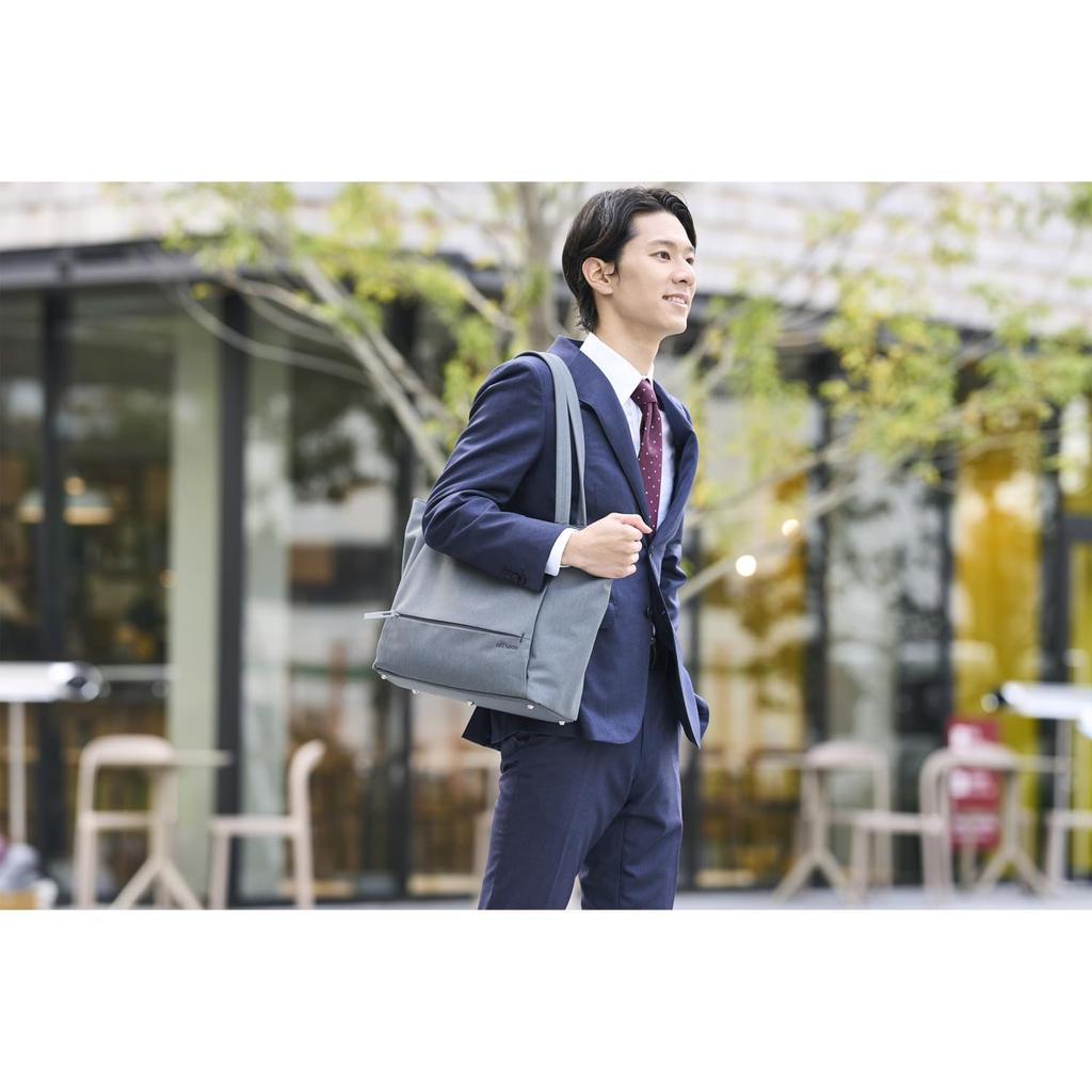 ELECOM off toco Tote Bag, Large, Shoulder Bag, Water-Repellent, Antibacterial, Gray, BM-OFTBL01GY