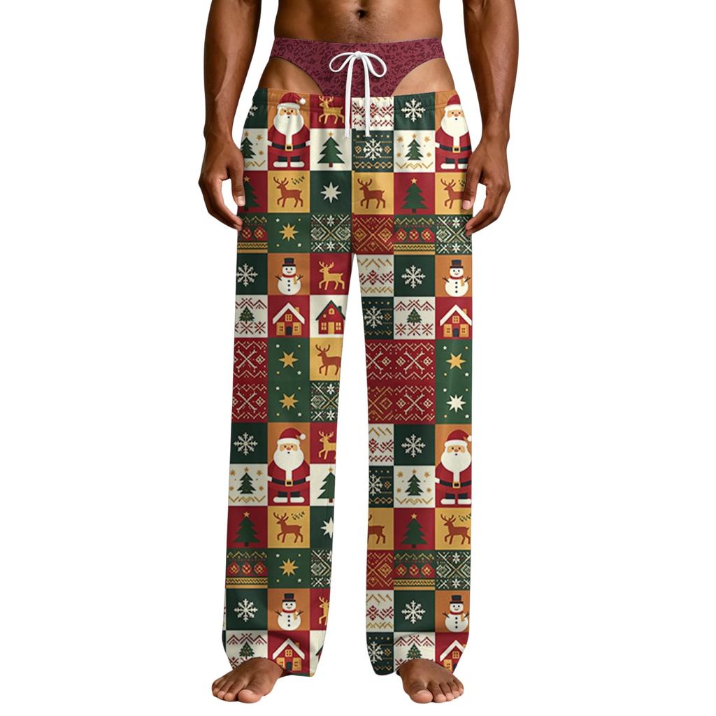 Pantalones de Pijama Divertidos Novedosos para Hombre con Estampado de Ropa Interior, Ropa de Dormir Cómoda