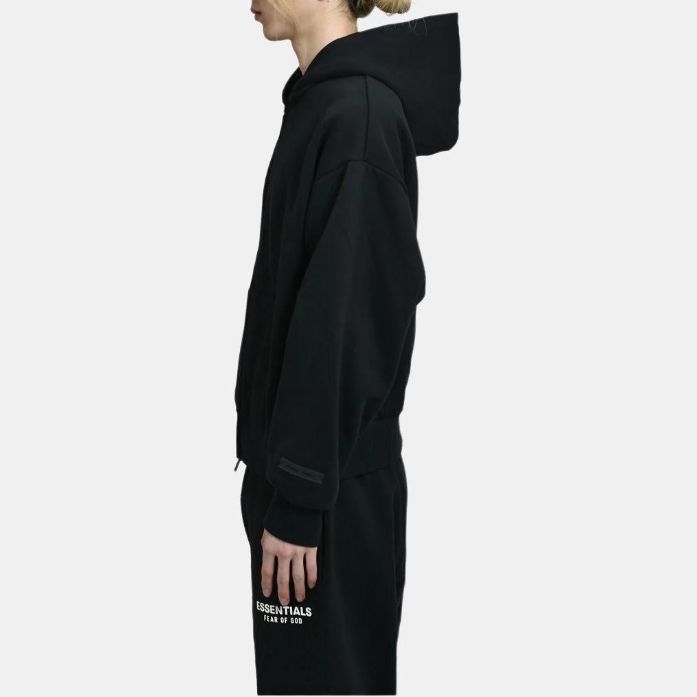 Fear of God Essentials Classic Full Zip-Up Hoodie 'Jet Black' Men's 192AS254780F