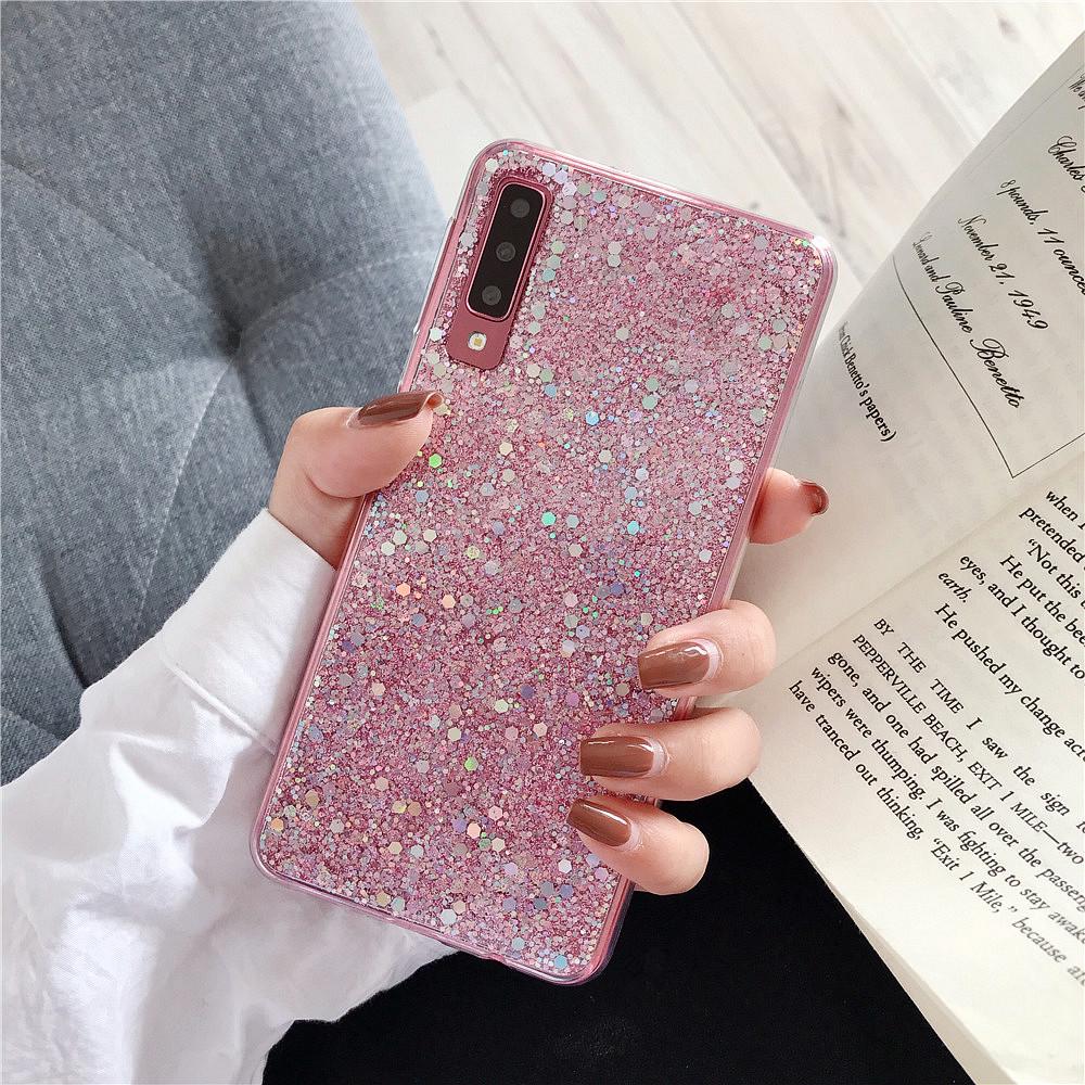 Luxury Sequins Glitter Case For Samsung Galaxy A52 A12 A72 A51 A71 A50 A41 S21 Ultra 5G S20 FE S10 Plus A 70 Soft Silicone Cover