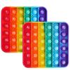 Rainbow Pop Push Bubble Fidget Toys Anti Stress Relief Special Needs Squeeze Toys Decompression Sensory Toy for Kids Adults