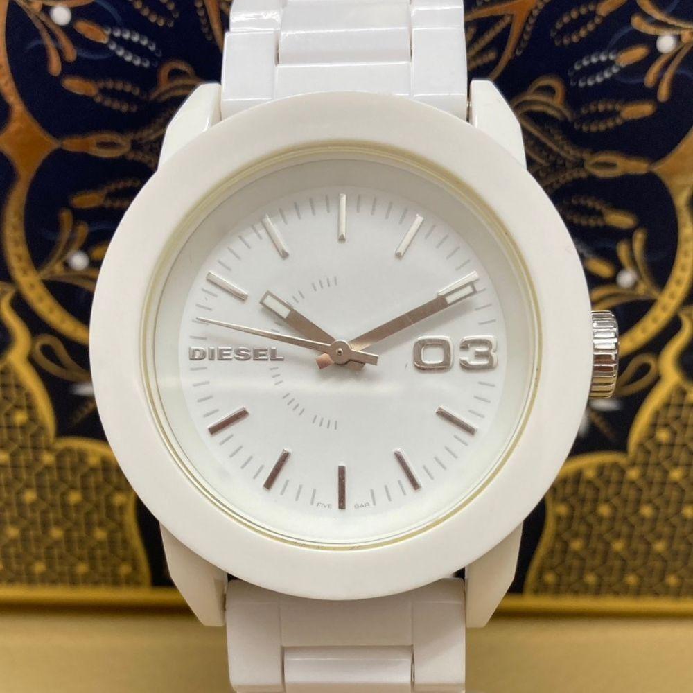 Used [Men s watch] DIESEL DZ-5262 Quartz White Dial White Date QZ [874-30110]