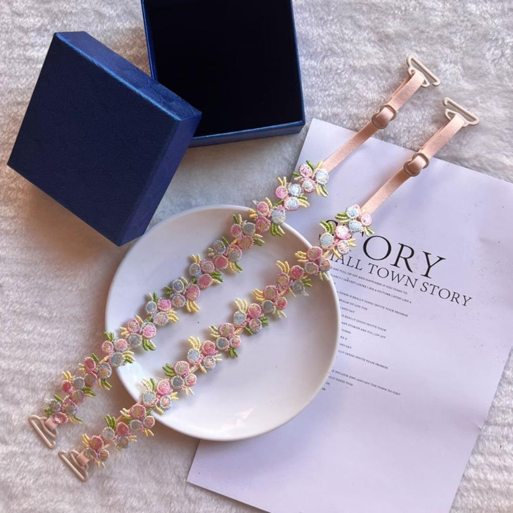 

Anti-slip Floral Bra Straps Elastic Lingerie Strap Belt Soft Shoulder Straps Wedding Party Dress