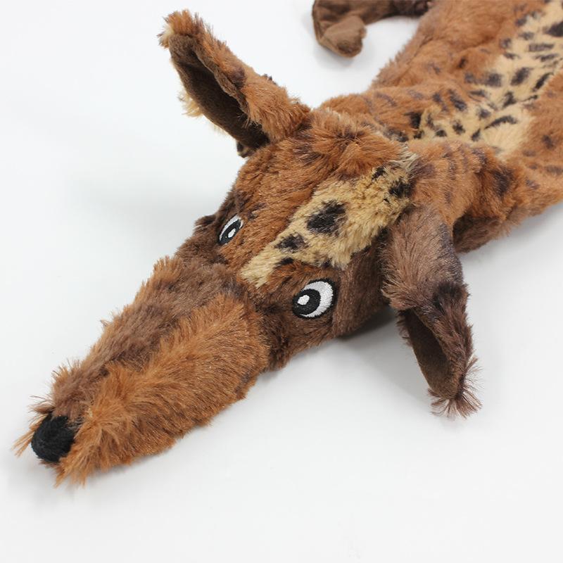 4 Pack Plush No Stuffing Double Squeaker Dog Toys