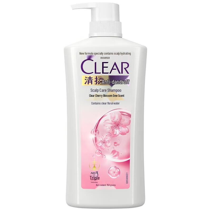 Clear Anti-Dandruff Scalp Care Shampoo, Cherry Blossom, 750g