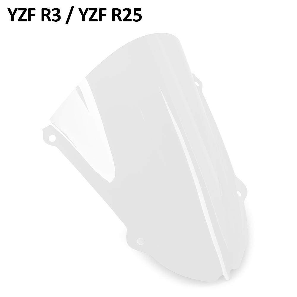 Motorcycle For Yamaha YZF R25 R3 YZF-R25 YZF-R3 YZFR3 2019-2025 Windshield Bubble Windscreen 3 Colors Acrylic Wind Deflectore