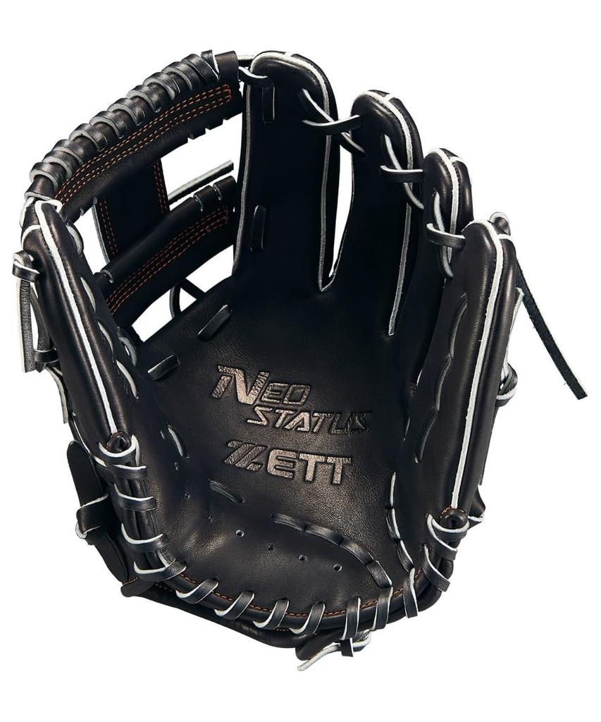 ZETT Neo Status Youth Softball Glove for Second and B Size BJGB70510N Shortstop, Black/Pastel (1932), L,