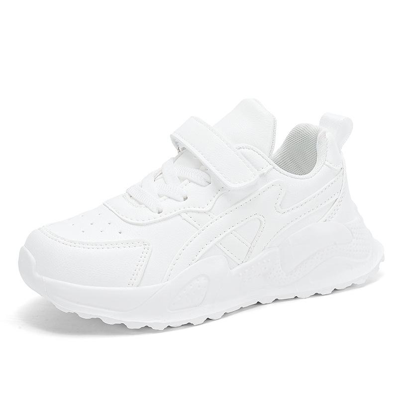 New Style Lightweight Kids' White Mesh Leather Sneakers - Unisex