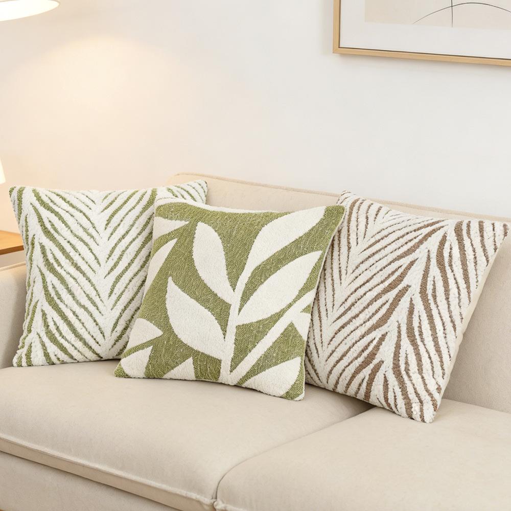 Federa per Cuscino Jacquard Foglia Bohemien Cuscini Soggiorno Divano Camera da Letto Copricuscino Quadrato Decorazione in Tessuto Copricuscini