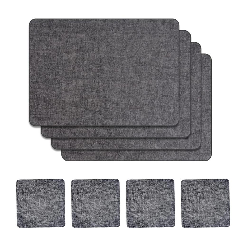 PU leather placemat, Nordic Japanese cloth-patterned Western placemat, hotel square dining table mat, thickened and waterproof