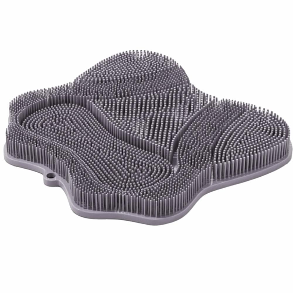 With Suction Cups Shower Foot Scrubber Exfoliating Massage Silicone Bath Massager Non-Slip Back Scrubber Bath Time 30x28cm серый