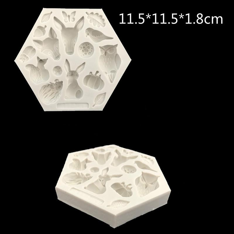 Animal Silicone Mold Rabbit Owl Pumpkin Shaped Fondant Cake Backware Baking Cooking Tools Sugar Cookie Jelly Pudding Decor