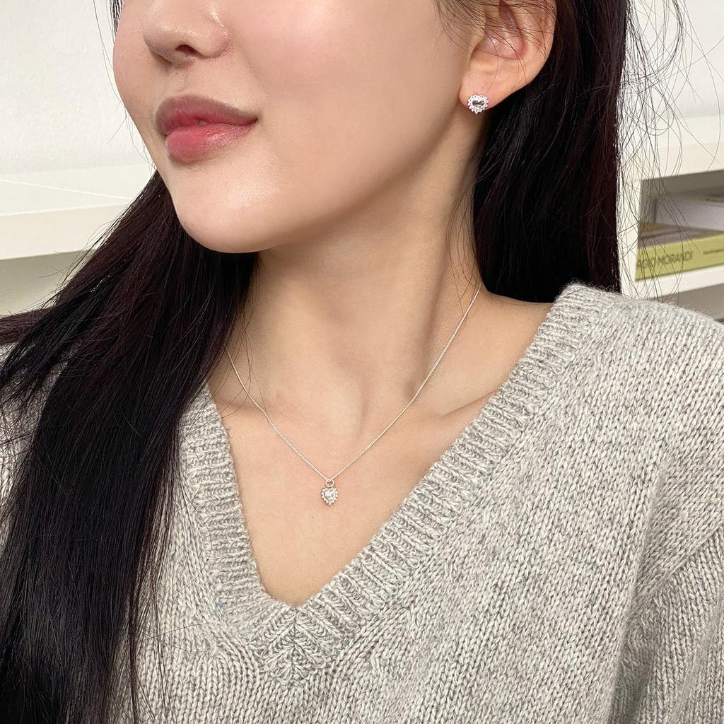 47Bag 925 Silver Heart Earrings Luha