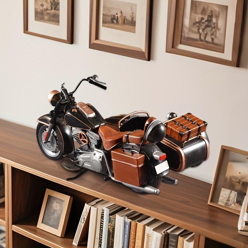 1 Stück 40 cm/15,75 Zoll Vintage Eisenmotorrad mit Beiwagen Dekoration, Retro Metall Wandkunst für Zuhause, Bar, Geschäftssammlung, Langlebige Eisenkonstruktion,