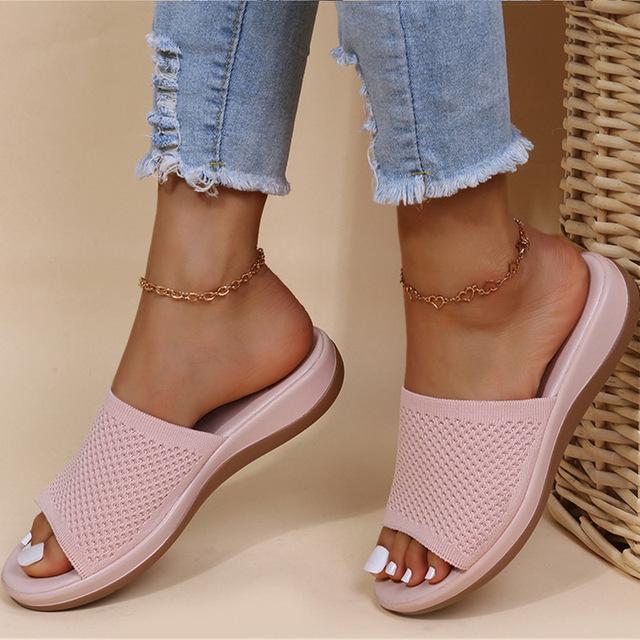Sandals Women Elastic Force Summer Shoes Women Flat Sandals Casual Indoor Outdoor Slipper Summer Sandals For Beach