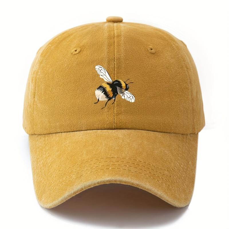 Cartoon Bee Patterned Baseball Cap with Lightweight Curved Brim Suitable for Outdoor Camping, Travel, and Leisure Wear