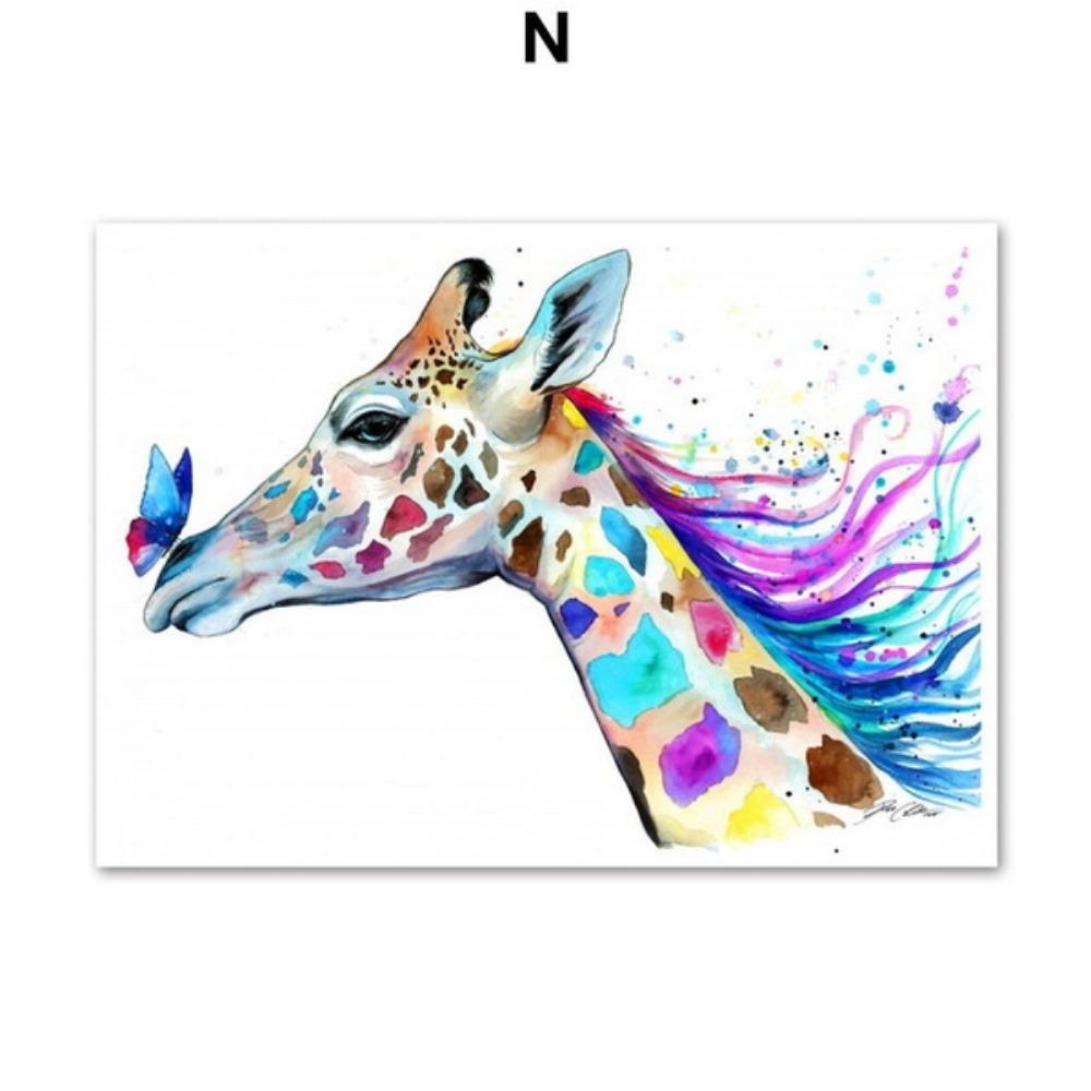 Artă de perete cu animale abstracte nordice Pictură pe pânză poster de artă imagini de perete imprimate pentru decorarea sufrageriei acasă