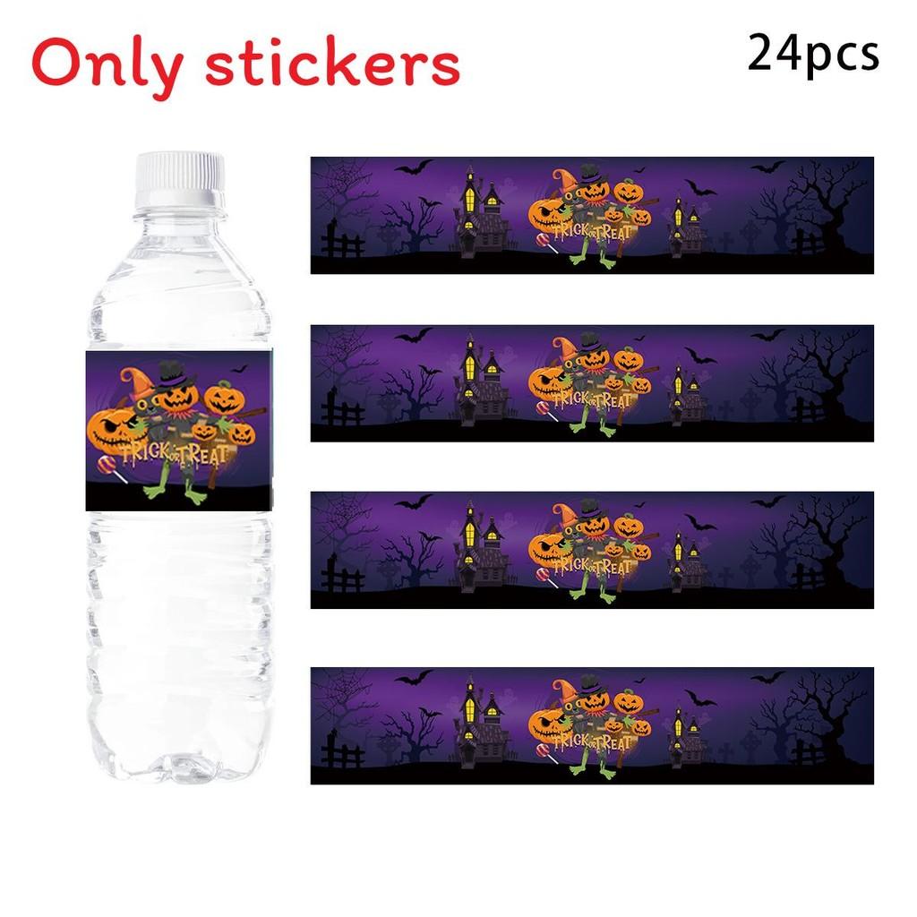 Self Halloween Adhesivewine Bottle Stickers With Pumpkin Print For Party Venue