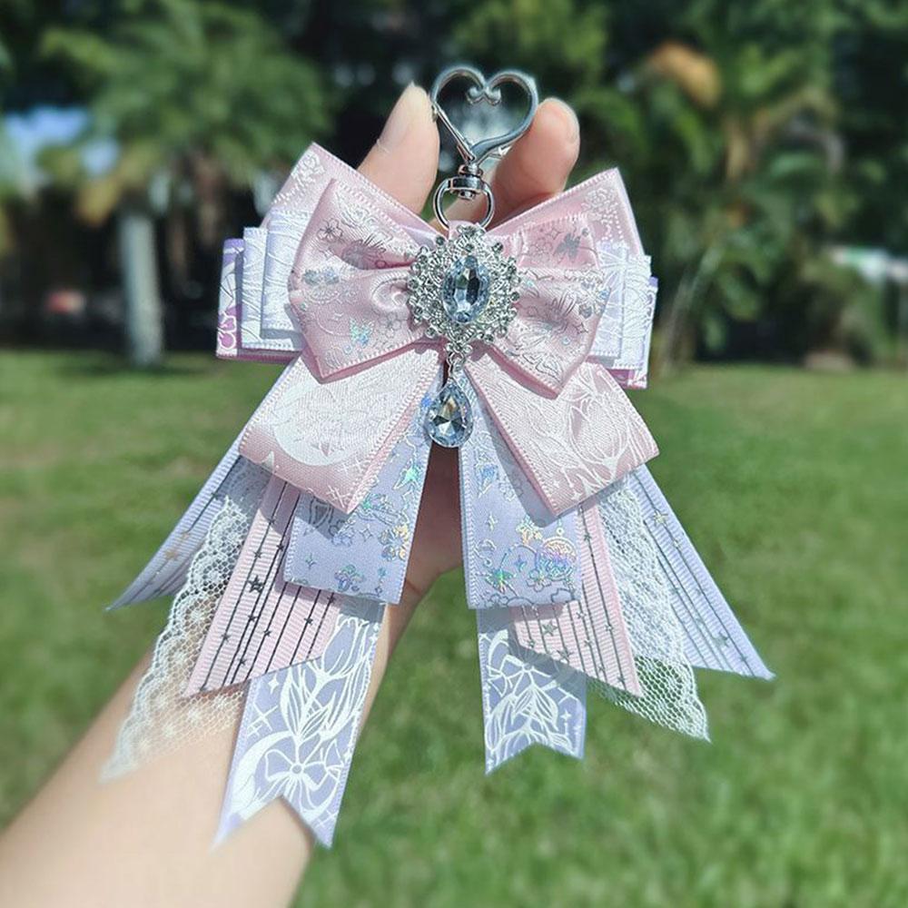 Accessori Decorativi per Itabag Fiocco a Doppio Strato Ciondolo per Borsa Fatto a Mano DIY Gioielli Lolita Regalo per Amico Periferiche Anime