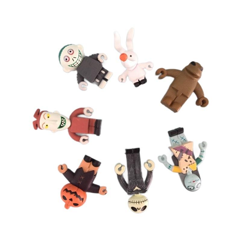 7pcs/set Nightmare Before Christmas Jack Skull Pumpkin Halloween Doll Model Toys Ornaments Gifts