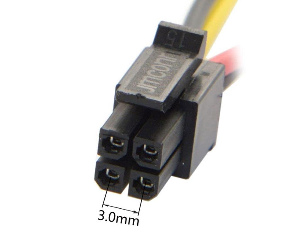 chenyang CY ATX Molex Microfit Connector Male to Male Power Pitch 4-Pin Cable, 60cm, 3.0mm