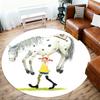1pc Pippi Horse Round Chair Mat Area Rug - Non-Slip, Floor Mat for Office, Bedroom, Home Decor Christmas Gift P0811343