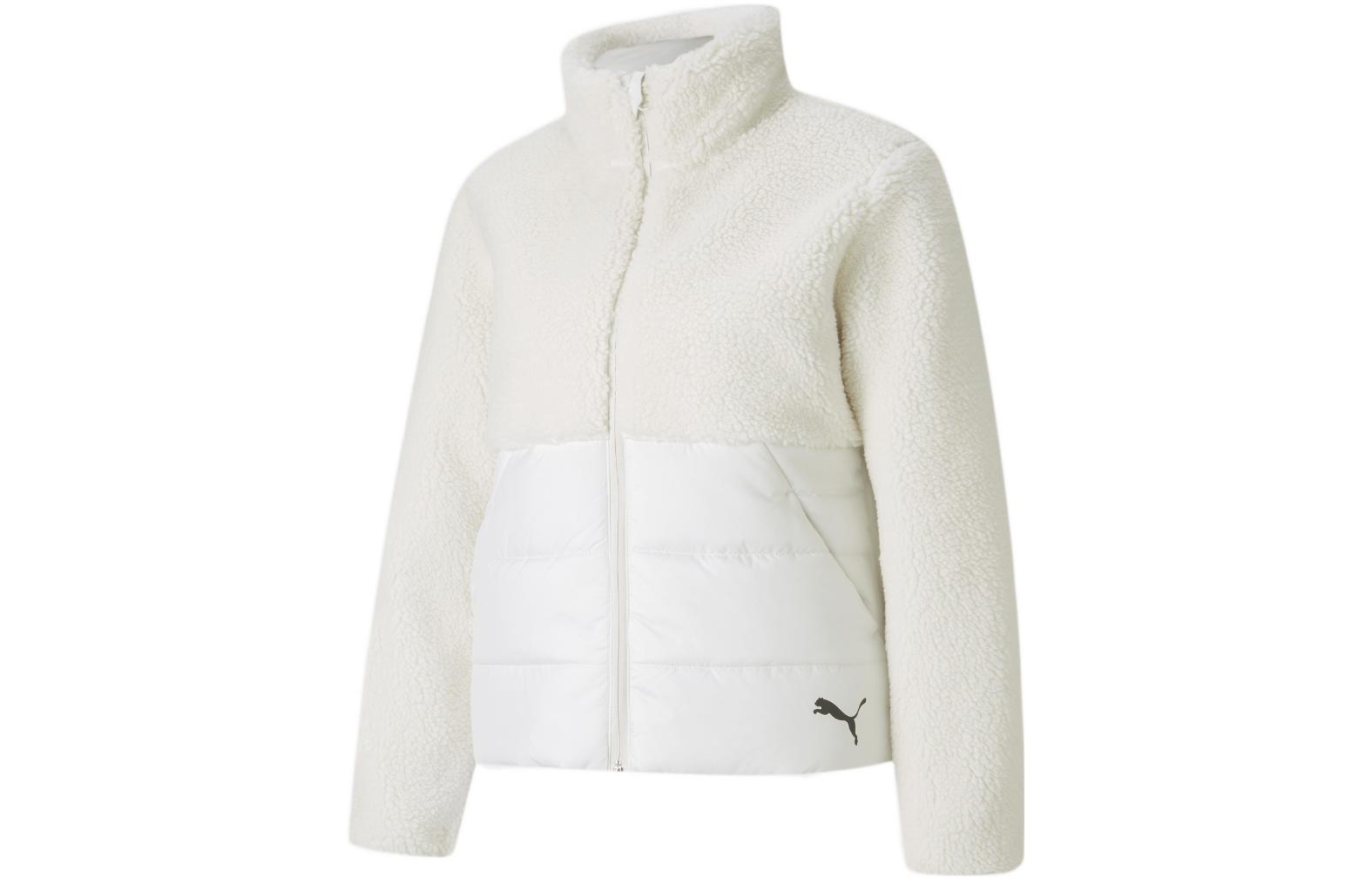 PUMA Velvet Jackets Women s White Stand Collar Moderate 585522-05 XL