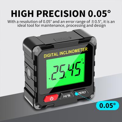 Taschen Digitaler Winkelmesser Neigungsmesser Professioneller Winkelmesser 360 Grad USB Magnetisch Elektronisch Laserwasserwaage Lineal