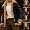 Male Jacket Turn-down Collar Pockets Polyester Zipper Closure Winter Coat for Outdoor