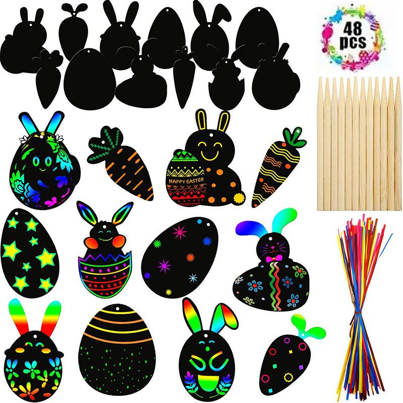 DIY Christmas Scratch Art Paper for Children's Holiday Party