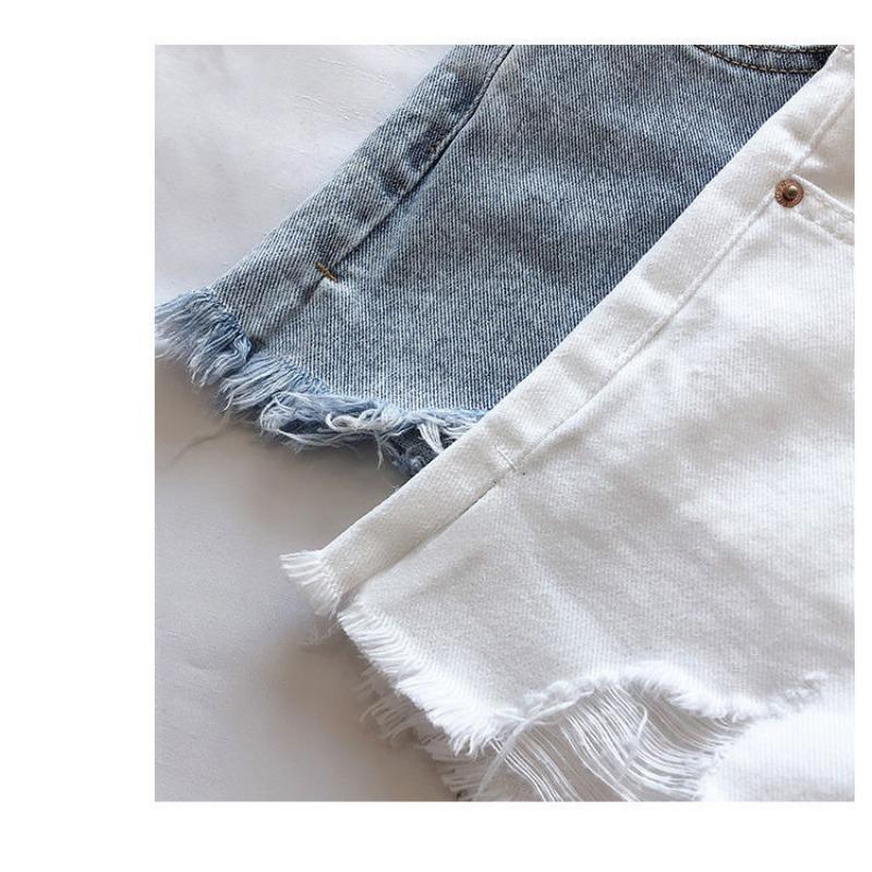 Light Blue Denim Shorts Women's Summer Thin Loose Thin Show High A Word Wide Legs All Match