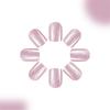Press on Nail Short Square Fake Nail with Cats Eye Designs Glitters Glues on Nail Glossy False Nail Artificial Nail