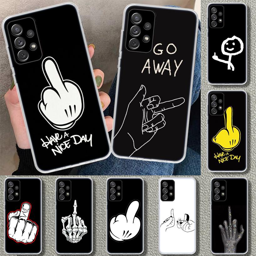 Middle Finger Phone Case Cover for Samsung Galaxy A12 A22 A32 A52 A72 A02S A51 A50S A31 A20S A10S Note 20 Ultra 10 Plus Galaxy A