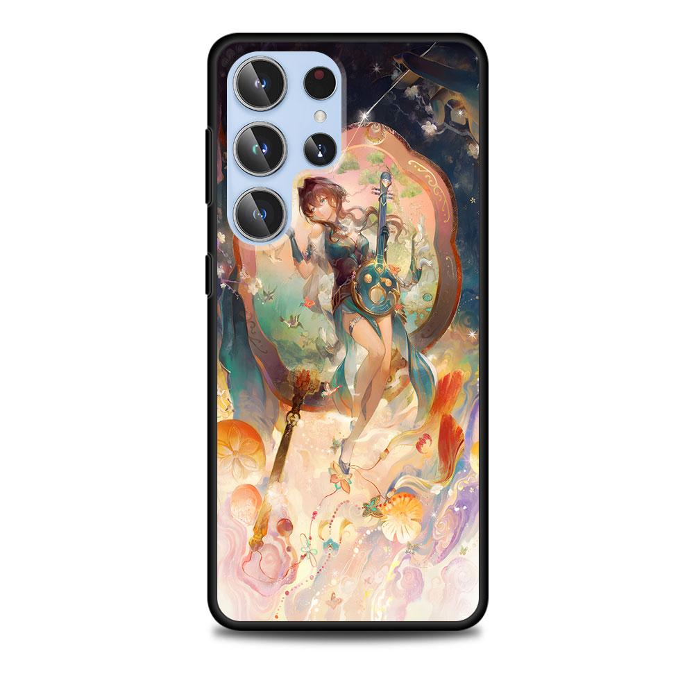 Ruan Mei Honkai Star Rail Case for Samsung Galaxy S23 S21 S20 FE S24 S22 Ultra S10 S10e S9 Plus Soft Black TPU Phone Cover