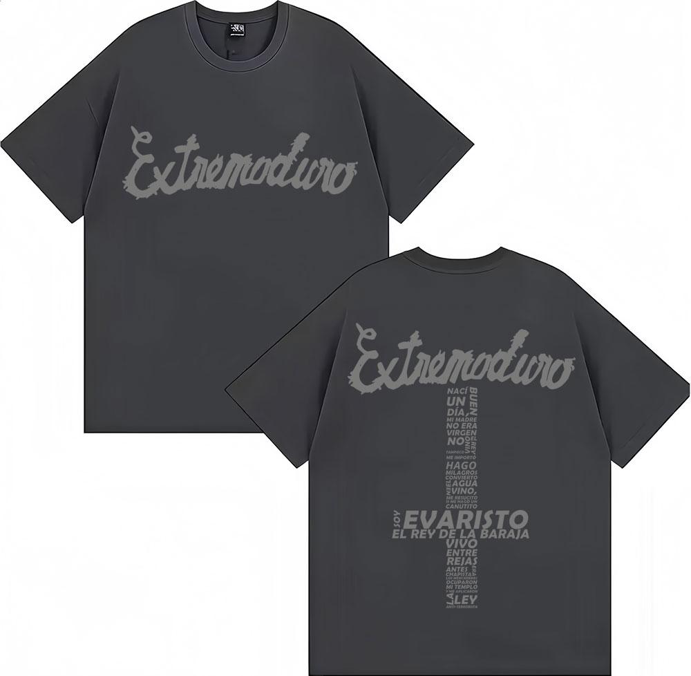 Rock Extremoduro Band Lettering Print Men's and Women's T-shirts, Hip Hop Harajuku's Summer Oversized Comfortable Cotton Top