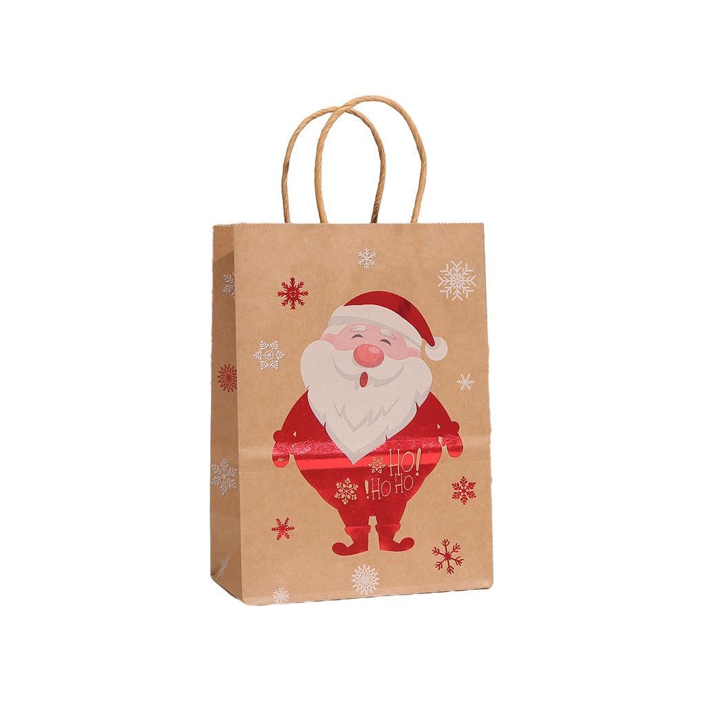 Christmas Brown Paper Bags Widely Used Large Capacity Portable Gift Bags With Handles