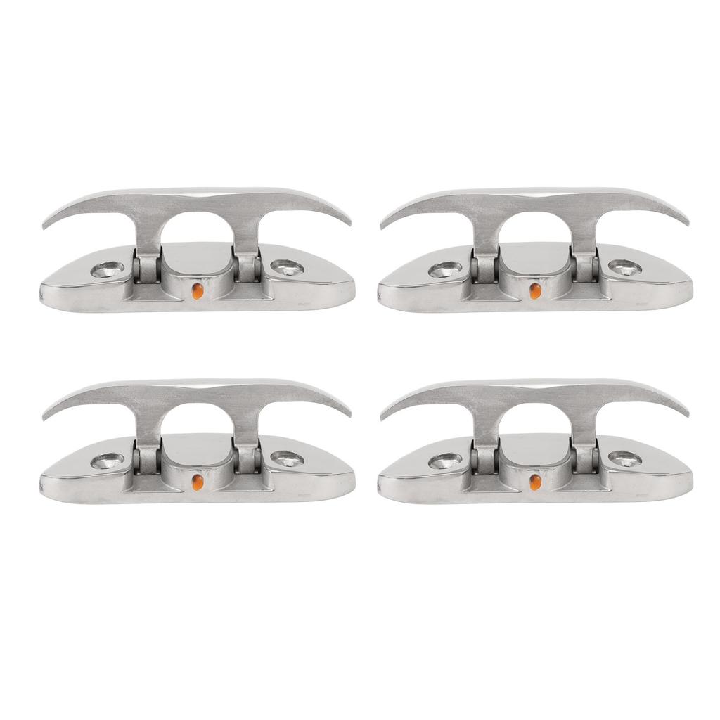 4PCS 4.7inch Boat Folding Cleat 316 Stainless Steel Flip Up Dock Mooring Cleat Marine Deck Rope Cleat Accessories