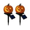 Halloween Party Accessory Solar Pumpkin Garden Stake Light, Waterproof Resin LED Jack O Lantern Lantern, Spooky Yard Lighting for Outdoor