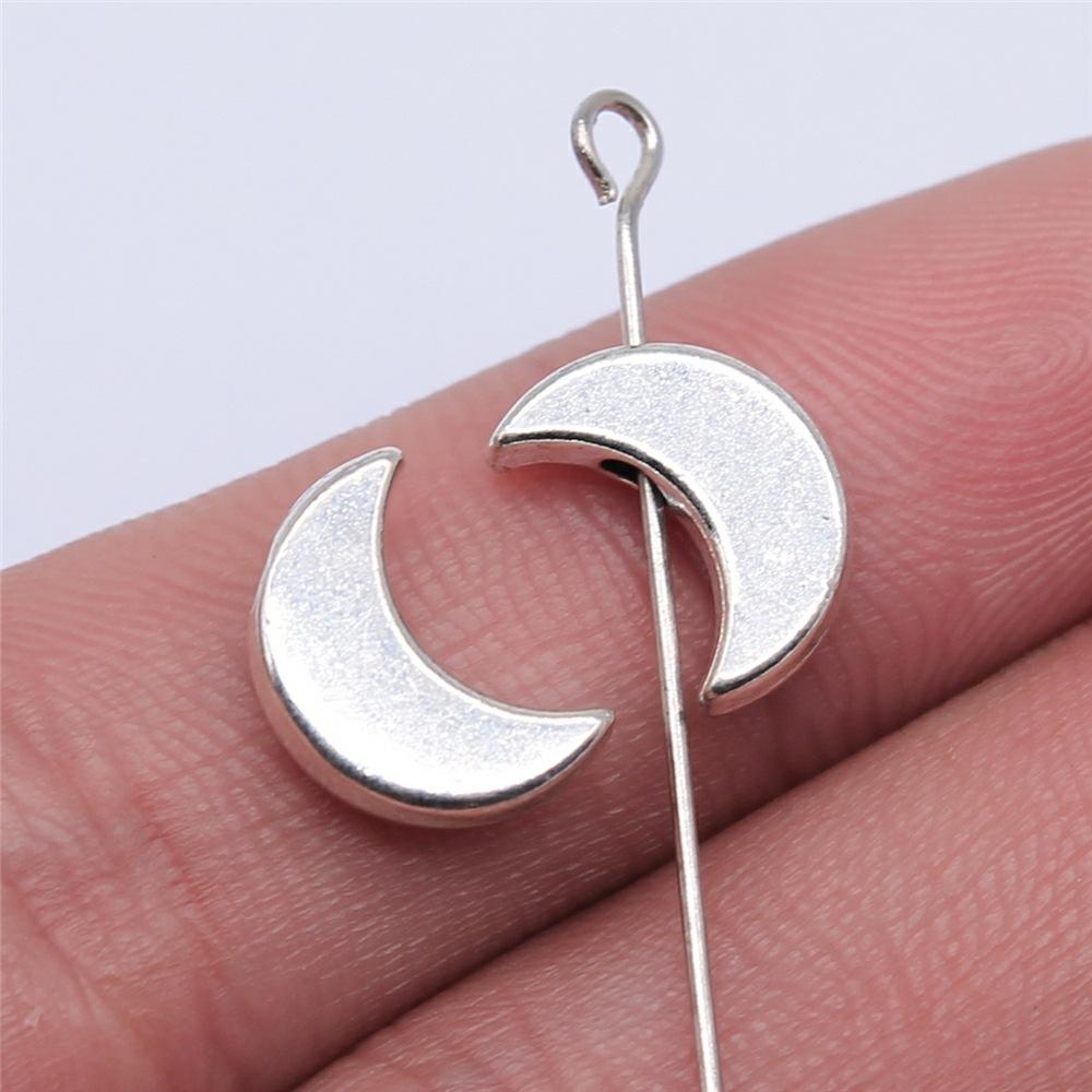 20pcs Moon Charms For Jewelry Making Tibetan Bronze Silver Color Pendants Antique Jewelry Making DIY Handmade Craft