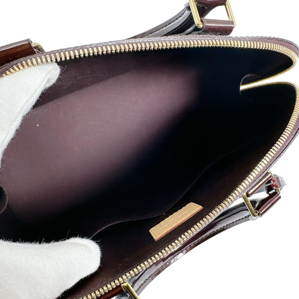 Louis Vuitton Vernis Alma PM El Çantası Monogram Vernis şarap kırmızısı Kadın M91611 Kullanılmış